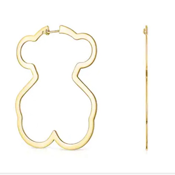 - Tous Bear hoop earrings with 18 kt gold plating on silver Silueta - Picture 2 of 2